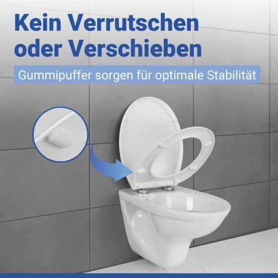 WC Sitz Mod. Ios Weiß, stabiler Toilettensitz mit Absenkautomatik 