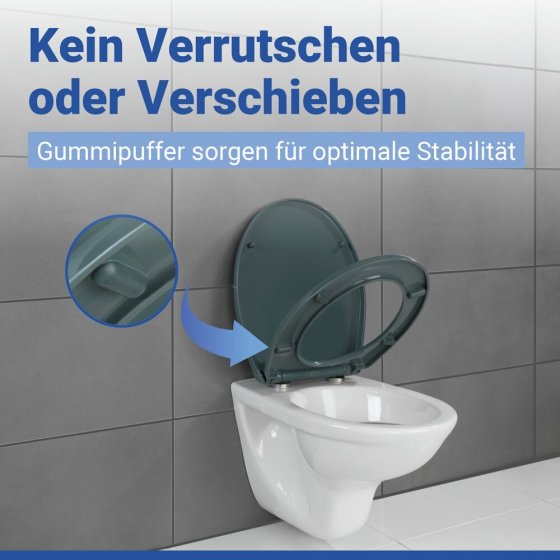 WC Sitz Mod. Ostuni Grau, stabiler Toilettensitz mit Absenkautomatik 