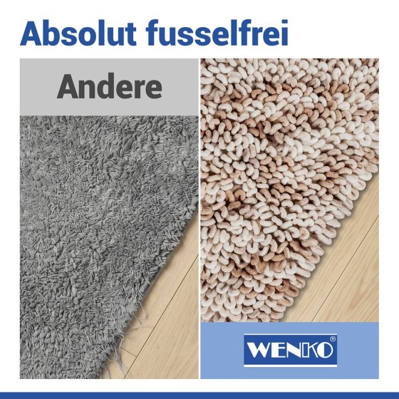 Badteppich Mod. Lerici Weiß-Beige, 60 x 90 cm, rutschfest und schnelltrocknend 