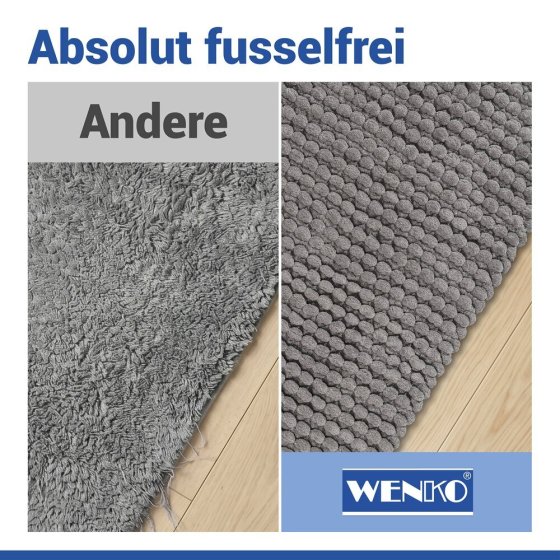 Badteppich Mod. Solivo Grau, 50 x 80 cm, rutschfest und waschbar bis 30 °C 