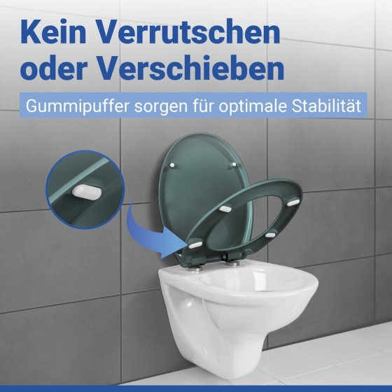 WC Sitz Mod. Ottana Dunkelgrau, Toilettendeckel mit Absenkautomatik 