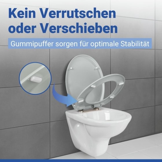 WC Sitz Mod. Ottana Hellgrau, Toilettendeckel mit Absenkautomatik 