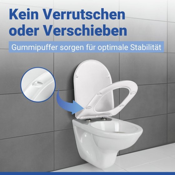 WC Sitz Mod. Galati Weiß matt, Toilettendeckel in D-Form mit Absenkautomatik 