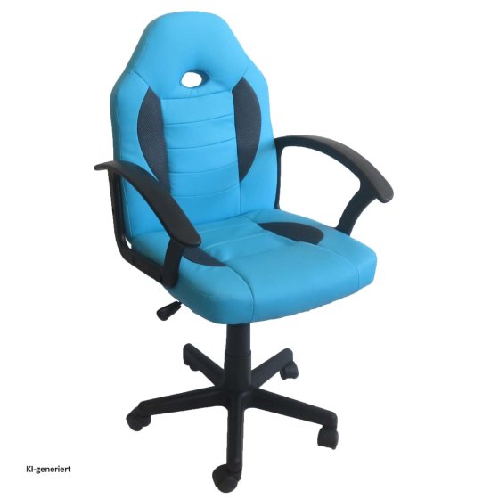 Schreibtischstuhl Junior höhenverstellbar ergonomischer Drehstuhl Hellblau 