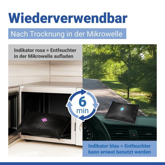 Auto-Entfeuchter 350 g, 3er Set, wiederverwendbar 