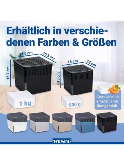 Raumentfeuchter Mod. Cube Nachfüller 500 g mit Orangenduft, 6er, Luftentfeuchter Nachfüllpack 