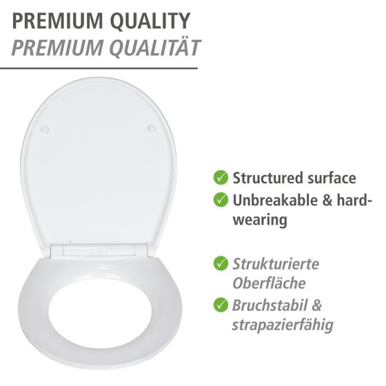 Premium WC-Sitz Mod. Slate Rock mit Relief, aus antibakteriellem Duroplast 
