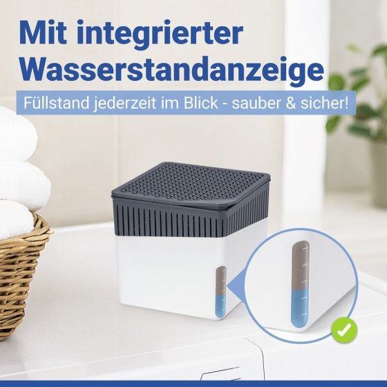 Raumentfeuchter Mod. Cube Weiß 500 g, 2er Set, beugt Schimmel und Gerüchen vor 