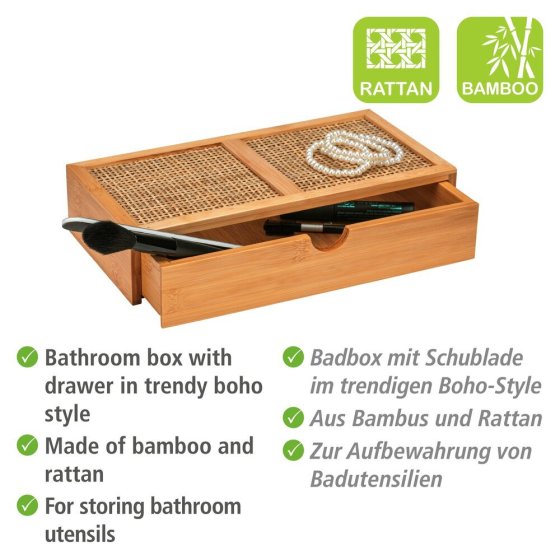 Badbox Mod. Allegre mit Schublade, aus Bambus und Rattan 