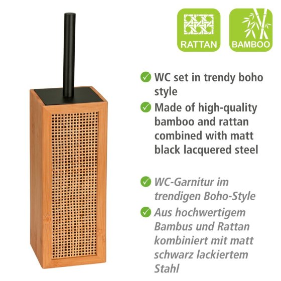 WC-Garnitur Mod. Allegre, aus Bambus und Rattan 