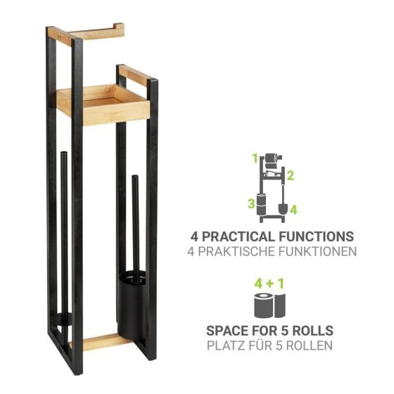 4 in 1 Stand WC-Garnitur Mod. Braidi, aus FSC® zertifiziertem Bambus 