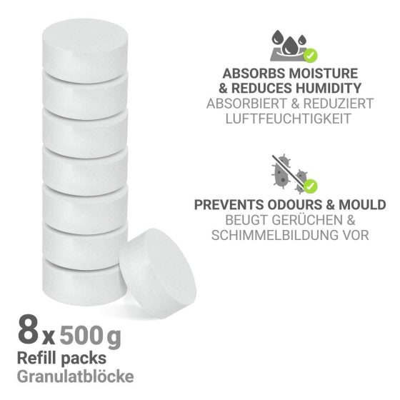 Entfeuchter Mod. Prisma Nachfüller 500 g, 8er Set, passend für Raumentfeuchter Prisma 