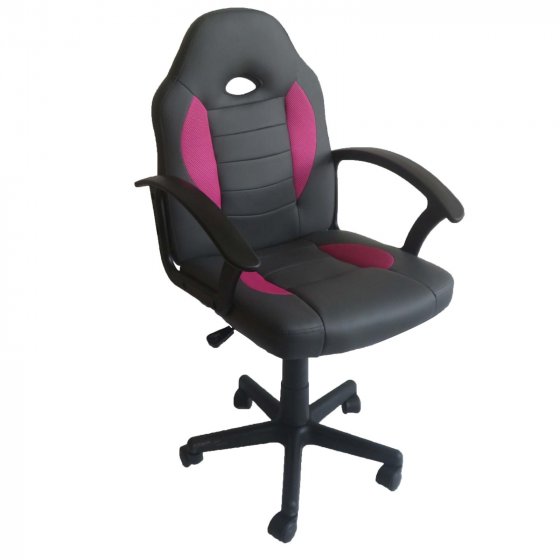Schreibtischstuhl Junior höhenverstellbar ergonomischer Drehstuhl Anthrazit-Pink 