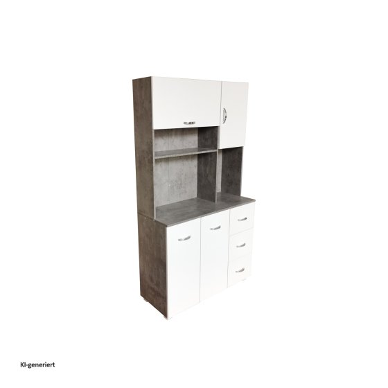 Küchenschrank Beton/Weiß Blanca 