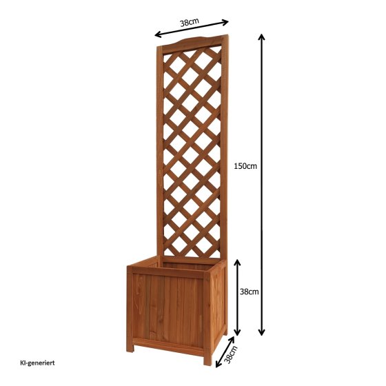 Pflanzkasten mit Rankgitter aus Holz Blumenkasten für Terrasse, Balkon und Garten 