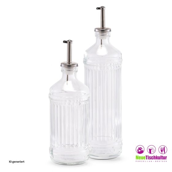 Essig-/Ölflasche, 500 ml Rillen-Glas 