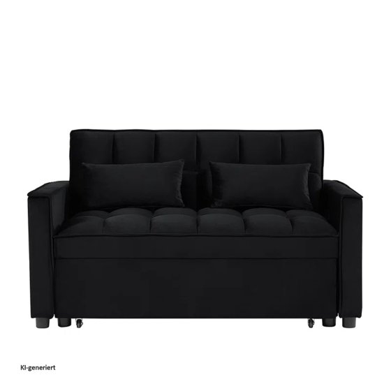 Sofa mit Schlaffunktion Schwarz 