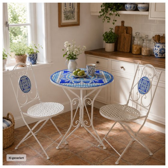 Gartentisch Metall Creme Santorin 