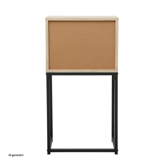 Konsolentisch Cedrik 40 cm mit Tür Artisaneiche-Schwarz 