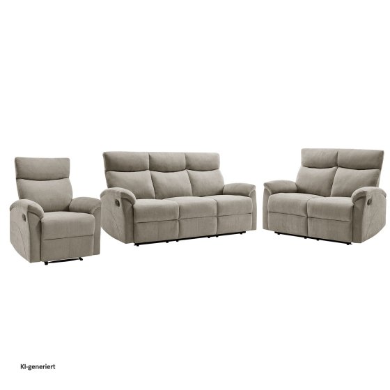Sofagarnitur mit Relaxfunktion Koba Beige 