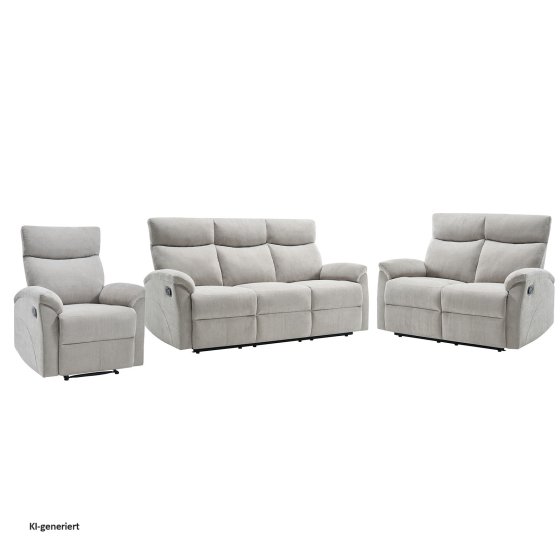 Sofagarnitur mit Relaxfunktion Koba Grau 