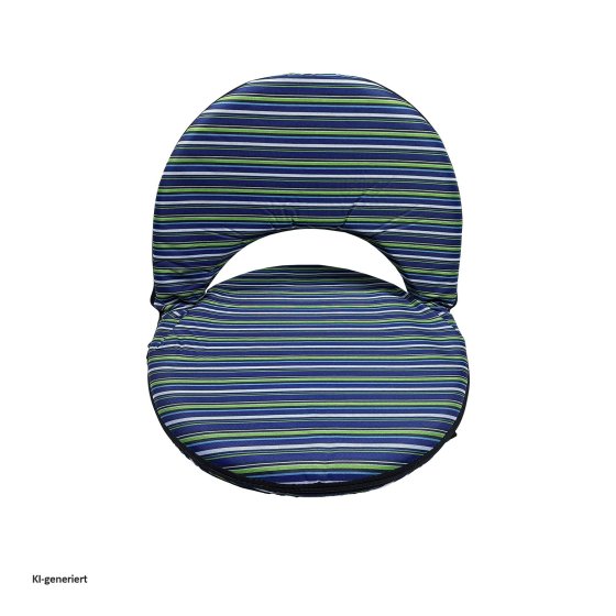 Bodensessel Rund Gestreift Blau Grün Verstellbar Indoor Outdoor bis 150 kg 