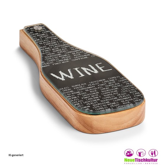 Wein-Set, 4-teilig Gummibaum, Glas, Edelstahl 