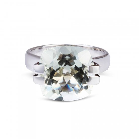 Ring 925 Sterling Silber rhodiniert Glänzend Amethyst grün 