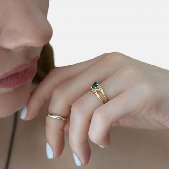 Ring 925 Silber vergoldet Glänzend Topas Peridot Lemonquartz 