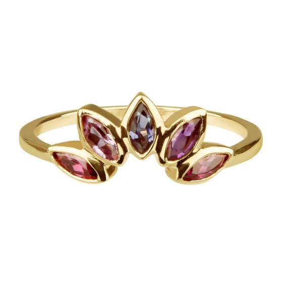 Ring 925 Sterling Silber vergoldet Glänzend Amethyst Iolith lila 
