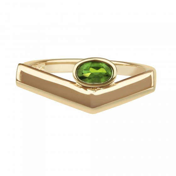 Ring 925 Sterling Silber vergoldet Glänzend grün 