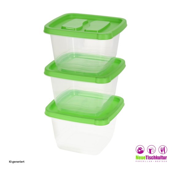 Vorratsdosen-Set, 3-teilig Deckel Grün 