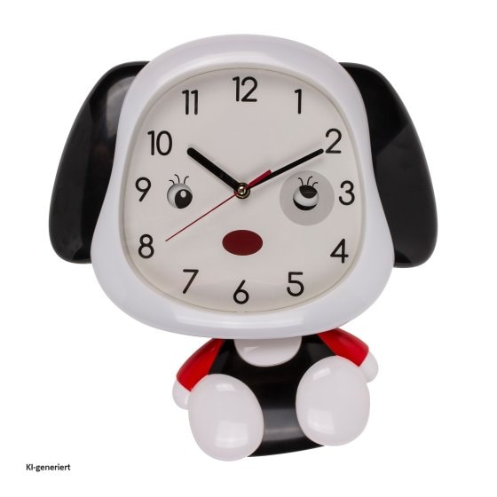 Wanduhr für Kinder Hund 
