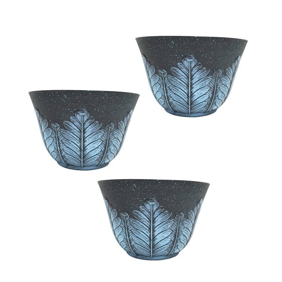 Blumentopf Nessa Feder Blau 3er-Set 