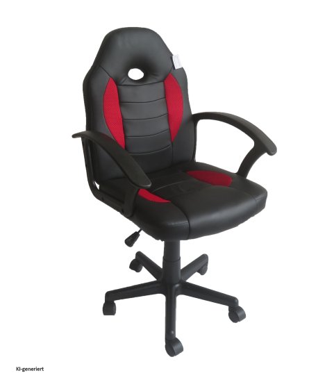 Schreibtischstuhl Junior höhenverstellbar ergonomischer Drehstuhl Schwarz-Rot 