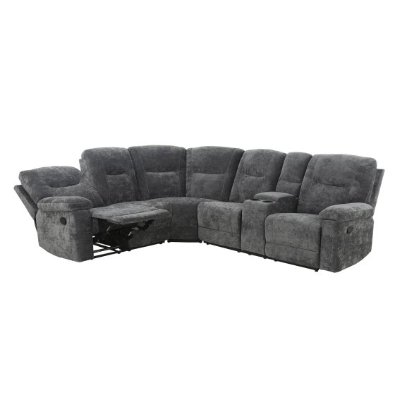 Ecksofa Evelina mit Liegefunktion Anthrazit 