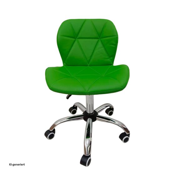 Drehstuhl Neville Grün höhenverstellbar mit Kunstlederbezug und Hartbodenrollen 