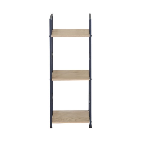 Schmale Regalablage mit Stahlgestell und MDF-Böden in Artisaneiche 
