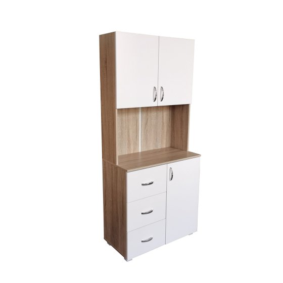 Küchenschrank Weiß/Sonoma Blanca 