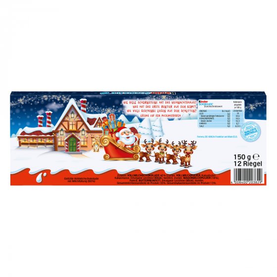 Kinder Schokolade Mini Riegel Weihnacht Edition aus Vollmilch 150g 