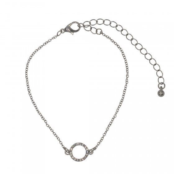 Set Kette Armband Ohrringe Metall gesandet glanz Glasstein weiß 