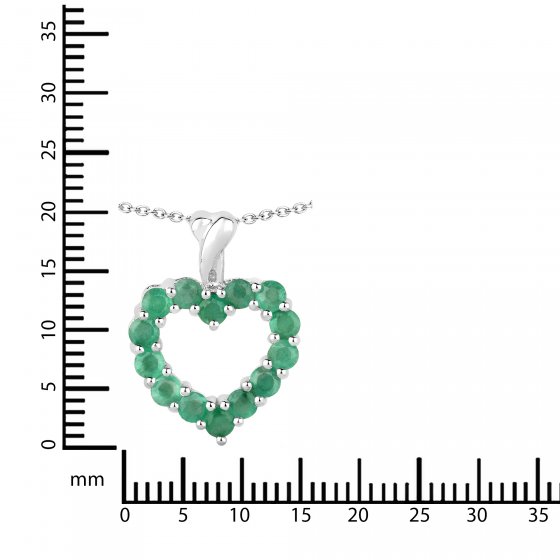 Anhänger mit Kette 925 Sterling Silber rhodiniert Smaragd 