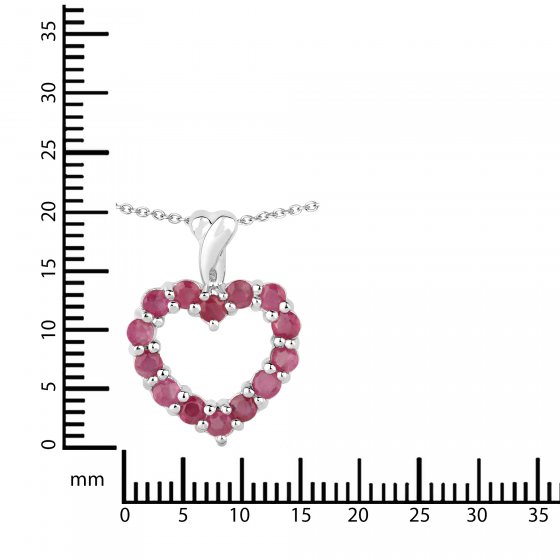 Anhänger mit Kette 925 Sterling Silber rhodiniert Rubin 