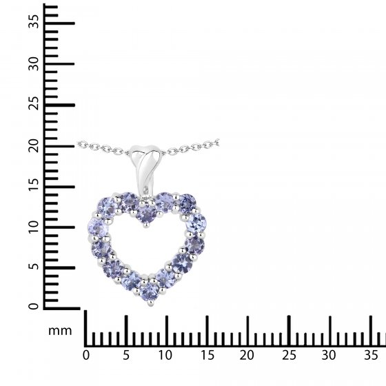 Anhänger mit Kette 925 Sterling Silber rhodiniert Tansanite 