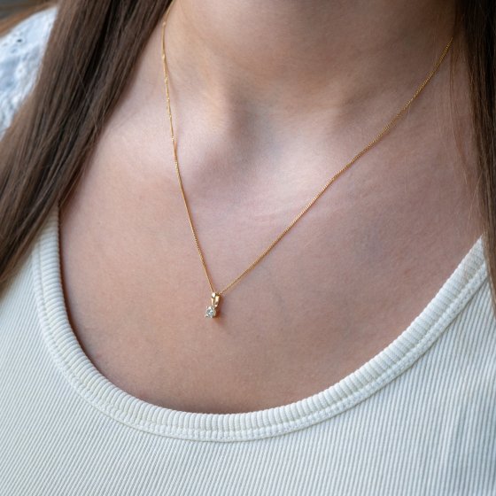 Anhänger 585/- Gelbgold Brill. 0,25ct. weiß 