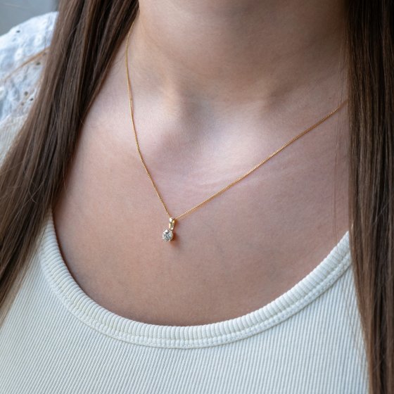 Anhänger 585/- Gelbgold 1 Brill. 0,50 ct. H/P2 