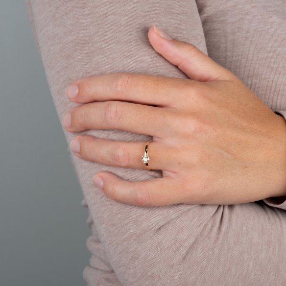 Ring 585/- Gelbgold 1 Brill. 0,50ct. braun 