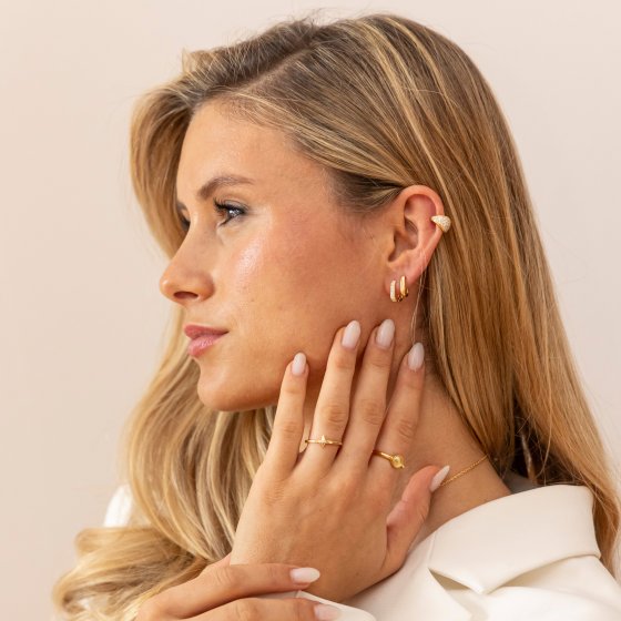 Ear Cuff 925 Sterling Silber vergoldet Golden Spark II 