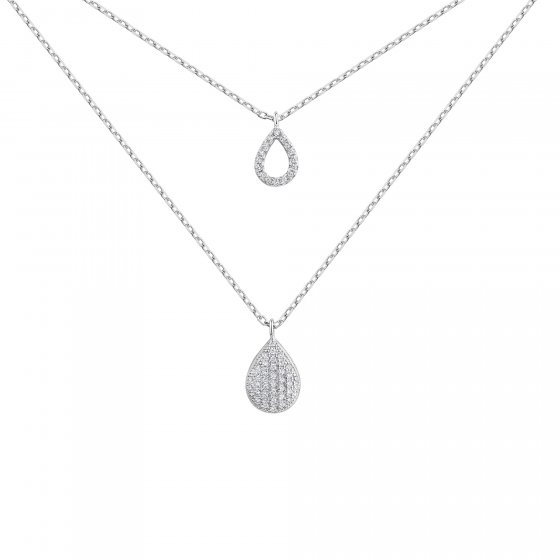 Collier 925 Silber rhodiniert Zirkonia 