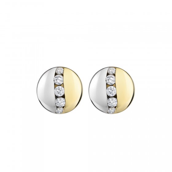 Ohrstecker 375 Gelbgold bicolor Zirkonia 